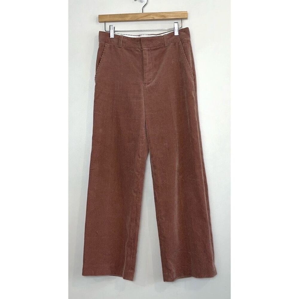 CLUB MONACO High Rise Wide-Leg Cords in Mauve